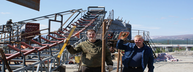 Rocks from mountain crushing plant in Russia